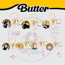 KPOP Bangtan Boys New Album Butter Acrylic Keychain Decorative JK V JIMIN SUGA Surrounding Korea Group Thank You Cards 2024 - buy cheap
