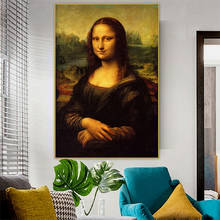 A mona lisa famosa arte em tela quadros de parede posters e impressões arte clássica por leonardo da vinci imagem para sala estar 2024 - compre barato