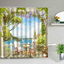 Ldyllic Scenery Shower Curtains Ocean Flower Plant Spring Landscape Bathroom Curtain Bathtub Decor Waterproof Fabric With Hooks 2024 - buy cheap