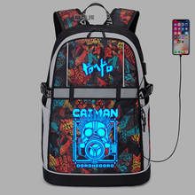 Dorofedoro-mochila con rayas reflectantes para hombre y mujer, bolso de viaje con USB, Oxford, para Cosplay, Anime, escolar, novedad 2024 - compra barato