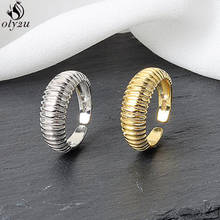 Минималистичные нестандартные кольца с круассанами, массивные круглые геометрические кольца для женщин и девушек, текстурированное модное массивное кольцо, 2021 ювелирные изделия 2024 - купить недорого