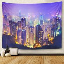Cityscape Hong Kong Skyline Night City Tapestry Wall Hanging for Living Room Bedroom Dorm 60x80 Inches 2024 - buy cheap