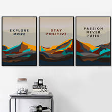 Paisaje abstracto de montaña, arte de pared escandinavo, pintura en lienzo, carteles nórdicos e impresiones, imágenes de pared para decoración de sala de estar 2024 - compra barato