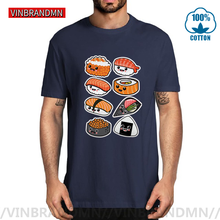 Kawaii Japanese Food Custom Short Sleeve T-Shirt Pure Cotton Cute Manga Tshirt Crazy Salmon Sushi Hug Tee Shirt Lovely Tops Tees 2024 - buy cheap