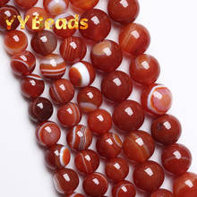 Natural Red Stripes Agates Beads Round Loose Spacer Charm Beads For Jewelry Making DIY Women Bracelets Ear Studs 4 6 8 10 12mm 2024 - buy cheap