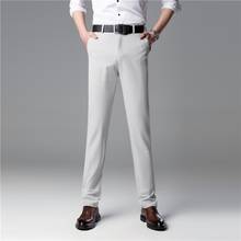 Calças masculinas calças de verão masculino negócio causal calças de terno masculino clássico em linha reta solto blazer calças 2024 - compre barato