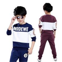 Boy Clothing Tracksuits Sets Spring Autumn 4 5 6 7 8 910 11 12 Years Navy Blue Red Wine Letter Casual Kids Sports Suits 2024 - buy cheap