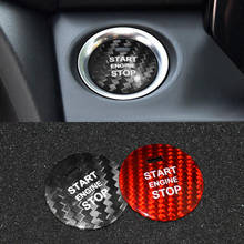 Наклейка для кнопки включения и остановки двигателя из настоящего углеродного волокна для Mazda3 AXELA для Mazda6 ATENZA 2014-2019, 1 шт., красный/черный 2024 - купить недорого