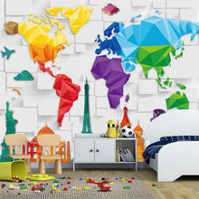 Beibehang pintura decorativa personalizada 3d mapa de edifícios quarto de crianças mural sala de estar quarto mapa hotel papel de parede 3d hd 2024 - compre barato