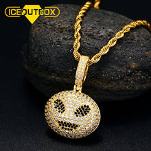 ICEOUTBOX Alien Face Pendant Necklace Full Of Crystal For Women Men's Hip Hop Jewelry Gold Silver Color Cubic Zircon Pendants 2024 - buy cheap