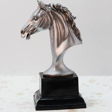 Decoraciones para el hogar, estatua de cabeza de caballo europeo, joyería de resina para sala de estar, escritorio, TV, armario, decoración, artesanías de animales 2024 - compra barato