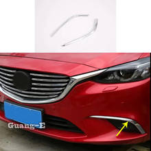 Car Body Head Front Fog Eyebrow Trim Light Lamp Frame Stick ABS Chrome Cover 2pcs For Mazda6 Mazda 6 Atenza 2017 2018 2019 2024 - buy cheap