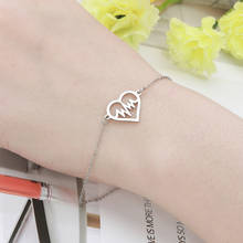Skyrim Heart Electrocardiogram Charm Bracelet Women Femme Simple Chain Bracelets Bangle Love Pulseira Jewelry Gifts for Lovers 2024 - buy cheap
