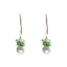 Lii Ji-pendientes de Perla Barroca de Esmeralda, aretes de plata y plateado de Color esterlina 925, piedra verde Natural, pendientes largos de 3mm, abalorios 2024 - compra barato