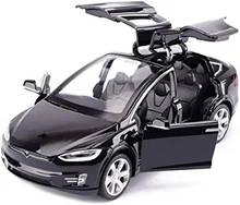 Modelo de coche de aleación Tesla modelo MDLX90, vehículo de juguete de Metal fundido a presión, coche con tracción hacia atrás intermitente Musical para regalos de bebé, 1:32 2024 - compra barato