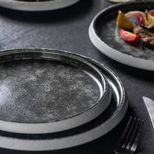 Керамическая серая тарелка KINGLANG, 1 шт., японская круглая посуда из глазурованной глазури, оптовая продажа 2024 - купить недорого