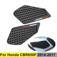 Tanque de óleo combustível almofada lateral adesivos capa para honda cbr 650f 2013-2017 protetor de gás aperto do joelho anti deslizamento decalque motocicleta 2015 2016 2024 - compre barato