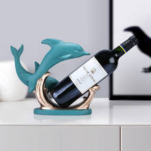 Dolphin Red Wine Rack Creative Practical New Morden Resin 1 Bottle Holder Mount Kitchen Bar Display For Home 2024 - buy cheap