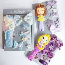 Horquillas para el pelo de Frozen 2 para niña, accesorios para el cabello para fiesta de cumpleaños, peine de dibujos animados, caja de regalo de joyería 2024 - compra barato