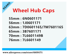 300X55mm 56mm 60mm 63mm 65mm 70mm 76mm Wheel Center Hub Caps Logo Badge Emblems Mk7 3B7601171 1J0601171 6N0601171 7D0601165 DHL 2024 - buy cheap