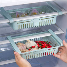 Organizador de geladeira ajustável, extensível, 1 peça, para gavetas, refrigerador, cesta, fresco, espaçador, camada, rack de armazenamento 2024 - compre barato