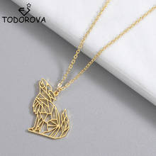 Todorova Stainless Steel Hollow Howling Origami Wolf Necklaces for Women Men  Jewelry Unique Animal Pendant Necklace 2024 - buy cheap