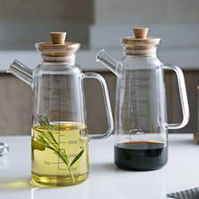 650ML Glass Olive Oil Bottle Vinegar Container Kitchen Soy Sauce Bottle Fashion Glass Vinegar Storage Bottle With Bamboo Lid 2024 - buy cheap