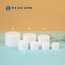 50PCs*3/5/10/15/30/50/80g Empty Cosmetics Container With Screw Lid Skin Care Cream Jar Plastic Pot For Cosmetic Packaging White 2024 - buy cheap