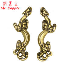 1 Pair Retro Brass Lucky Dragon Figurines Miniatures Pure Copper Crafts Furniture Decorations Accessories Solid Animal Ornaments 2024 - buy cheap
