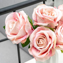 5 шт. новые искусственные цветы Роза, красивый красный Шелковый свадебный букет, сделай сам, Декор, искусственные цветы, веточка для украшения дома, вечерние украшения для стола 2024 - купить недорого