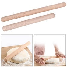 38cm/30cm Wooden Rolling Pin With Scale Noodle Pizza Cake Dough Pastry Roller Cookies Biscuit Baking Tool Non-stick 2024 - buy cheap