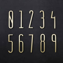 Brass House Number /70mm Height / 0-9Number Modern Plaque Number House Hotel Door Address Digits Sticker Plate Sign 2024 - buy cheap