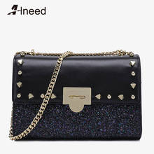 ALNEED 2021 Mini Crossbody Bag Purses and Handbags Luxury Designer Bags for Women Chains Satchels Sequine Shoulder Bag Rivet bag 2024 - buy cheap