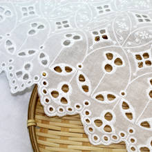100%Cotton Cloth hollow-out  Embroidered Lace Fabric Handmade DIY Clothes Accessories Width 130cm 1Yard 2024 - buy cheap