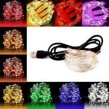 50 100LEDs USB LED String Lights Copper Silver Wire Garland Light Waterproof Fairy Lights For Christmas Wedding Party Decoration 2024 - buy cheap