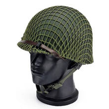 US Army M1 Green Helmet Replica Adjustable with Net/Canvas Chin Strap Tactical Paintball Gear Steel Helmet for Adults 2024 - buy cheap