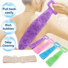 Toalha de banho esfoliante para as costas, toalha de silicone para banho unissex roxa/verde/azul/rosa, 1 peça 2024 - compre barato