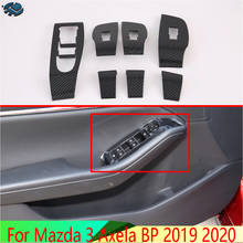 For Mazda 3 Axela Sedan BP 2019 2020 Car Accessories Carbon Fiber Style Door Window Armrest Cover Switch Panel Trim 2024 - buy cheap
