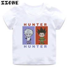 Hunter X Hunter Killua Zoldyck Мультяшные Детские футболки для маленьких мальчиков аниме смешная футболка детские летние топы Одежда для девочек HKP2220 2024 - купить недорого