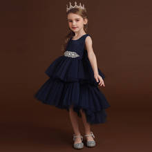 Layers Navy Blue Summer Girls Dress Kids Summer Red Party Wear Vestidos 3 4 5 6 7 8 9 10 11 12 Years Old Kids Clothes OGF214419 2024 - buy cheap