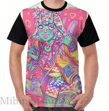 Мужская футболка с забавным принтом, женские топы, футболки Decora Monstergirl, графическая футболка с круглым вырезом и коротким рукавом, повседневные футболки 2024 - купить недорого