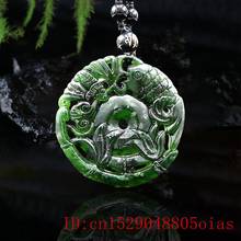 Collar con colgante de murciélago de Jade, joyería Natural, amuleto tallado de pez Verde Negro, amuleto chino de moda 2024 - compra barato