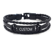 Personalized Bracelet For Men Women Multilayer Leather Custom Bracelet Braided Trendy Jewelry 2021 Wrap Bracelet Free Shipping 2024 - buy cheap