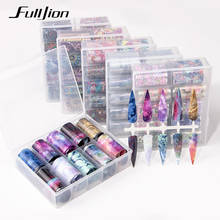 Fulljion 4*100cm/Roll Nail Art Transfer Foil Sticker Retro Laser Galaxy Starry Colorful Flower Nail Art Design Manicure Stickers 2024 - buy cheap