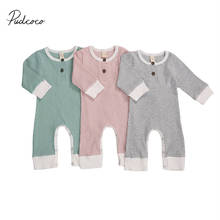 Baby’s Spring Autumn Outfit Ribbed Solid Jumpsuits Round-Neck Long-Sleeves Rompers for Toddler Girl, Boy, 0-18 Months 2024 - buy cheap