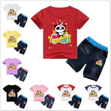 Summer Baby Boys Clothes Set Girls Cartoon Me Contro Te Panda Short Sleeve T-Shirt+Shorts Outfit Set Kids Clothes Children Suits 2024 - buy cheap