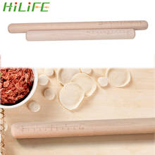 HILIFE Noodle Pizza Cake Dough Pastry Roller 38cm/30cm Wooden Rolling Pin With Scale Cookies Biscuit Baking Tool Non-stick 2024 - buy cheap