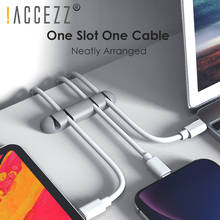 !ACCEZZ Cable Management Organizer Wire Winder Storage Silicon Charger Holder Cord Clips Phone Office Earphone Power Cord Winder 2024 - buy cheap