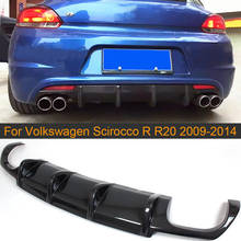 Car Rear Bumper Diffuser Lip Spoiler For Volkswagen VW Scirocco R R20 Bumper 2009-2016 Carbon Fiber Car Rear Bumper Lip Spoiler 2024 - buy cheap