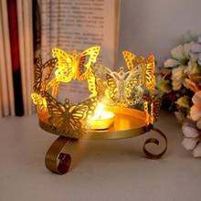 Iron Art Butterfly Candle Holder with Cup Candlestick Desktop Ornement Candle Holders Holiday Home Decor 2024 - buy cheap